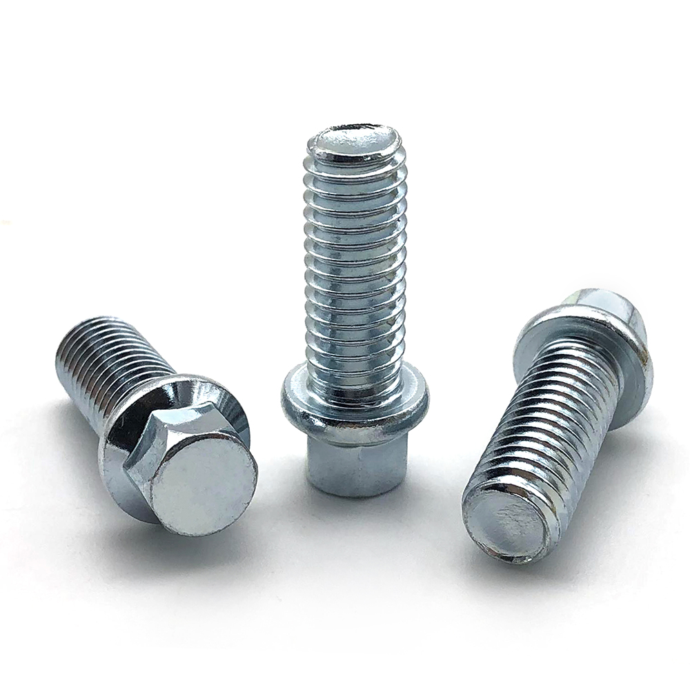 鍍藍(lán)白鋅外六角法蘭螺絲法蘭面防滑螺絲釘