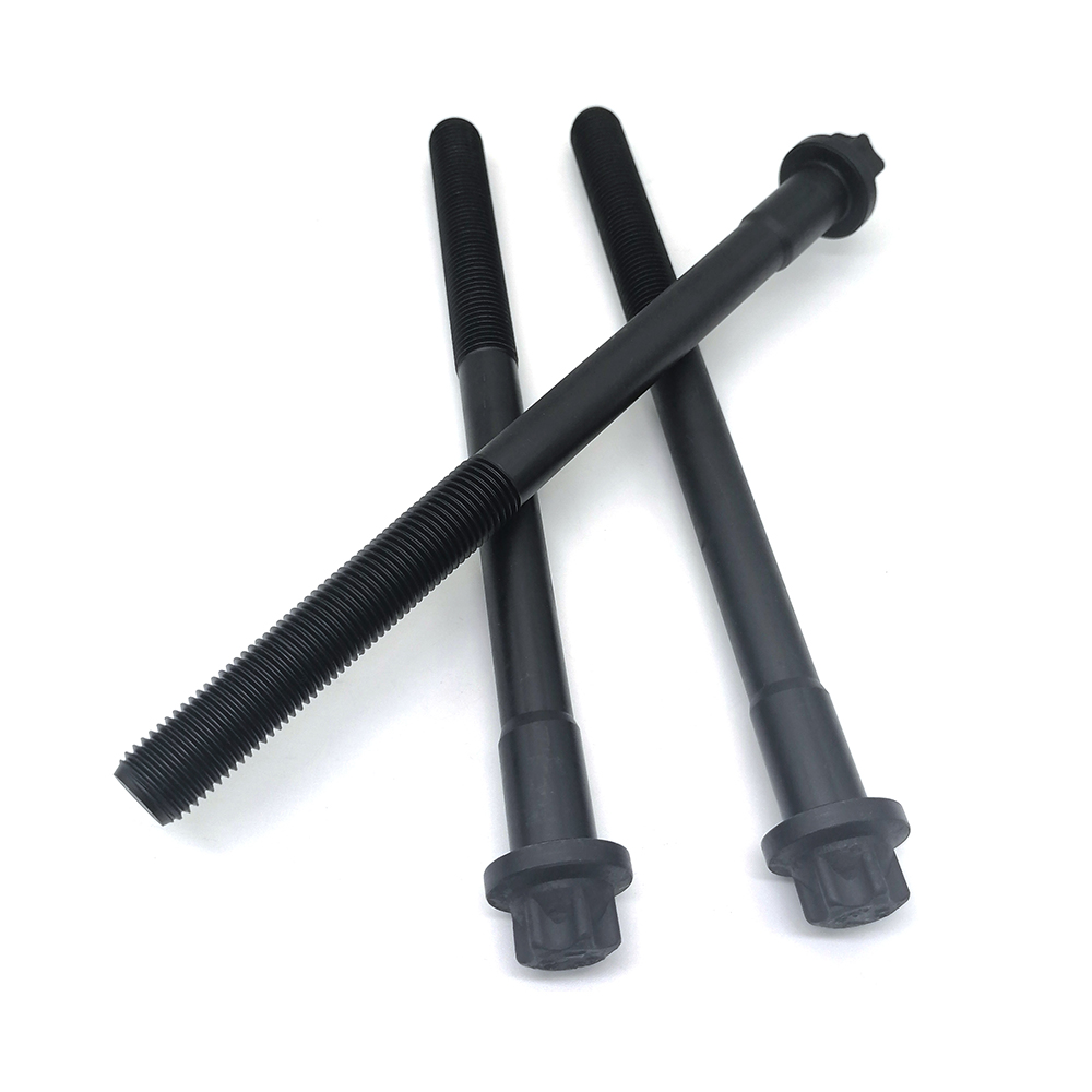 工廠生產六角法蘭螺栓10.9級高強度螺栓發黑外梅花螺栓定制非標螺栓