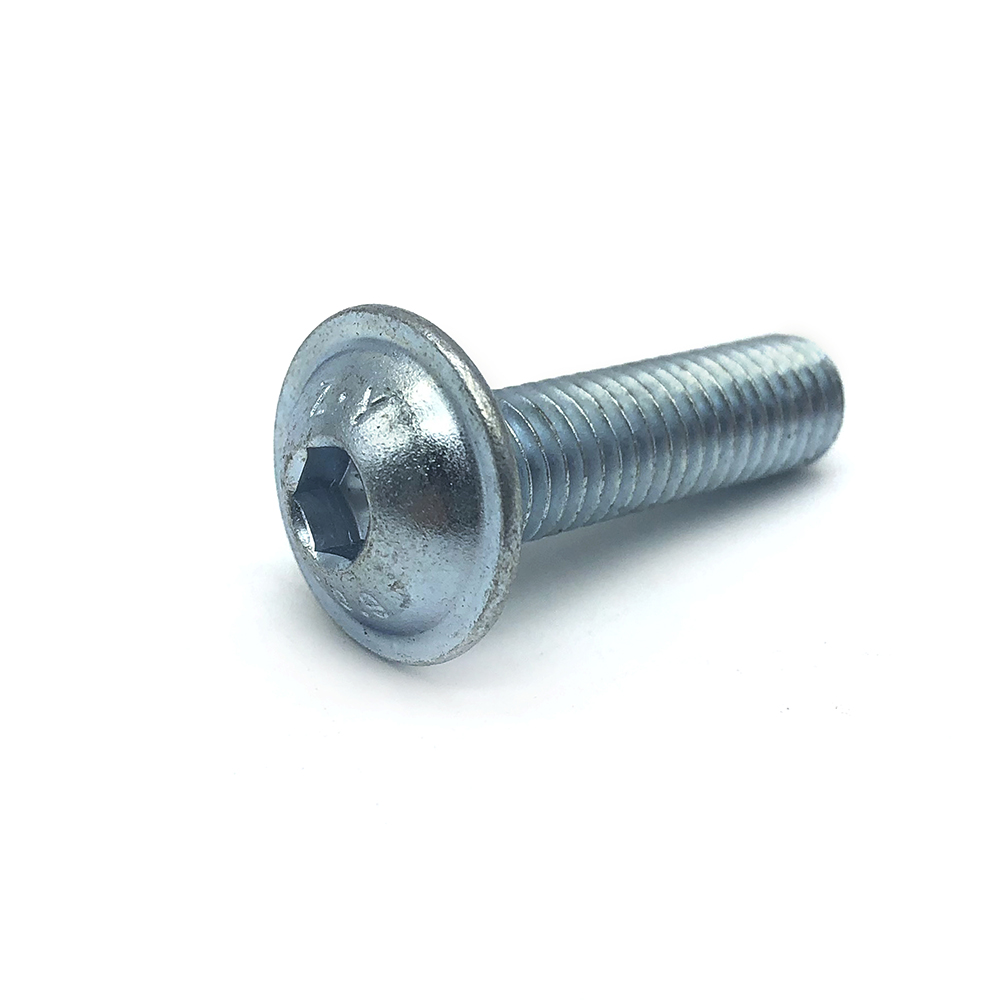 10.9級內六角半圓帶墊螺釘GB70.4碳鋼帶墊圓杯螺絲鍍藍白鋅內六角螺絲